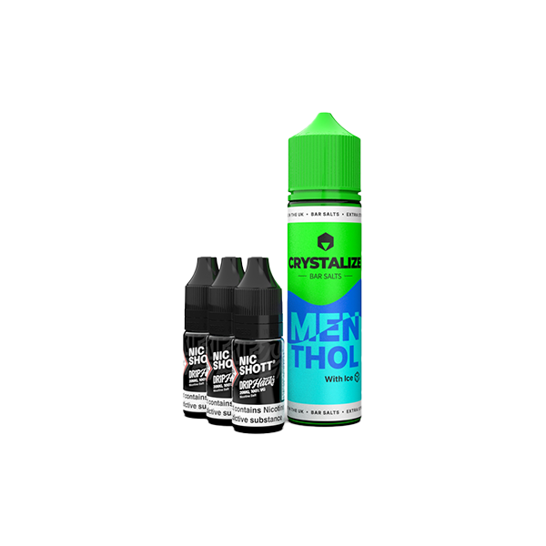 0mg Crystalize Bar Salts 60ml Longfill (50VG/50PG) + 3x Free 20mg Nicotine Shots 10ml - Flavour: Watermelon