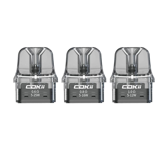 Cokii Lux Replacement Pods 3 Pack 2ml (0.6Ohm, 0.8Ohm, 1.0Ohm) - Resistance: 1.0 Ohms