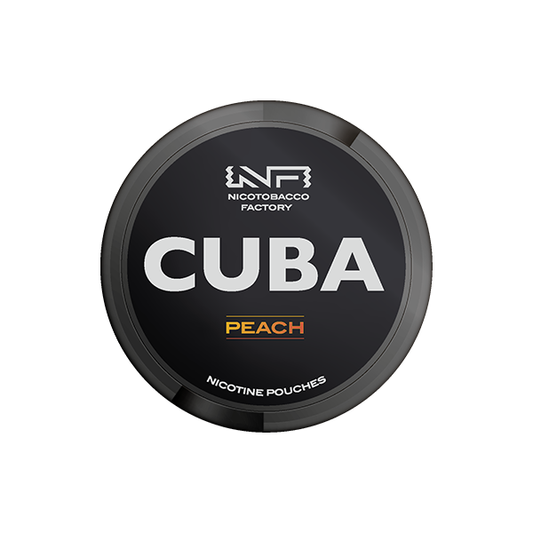 43mg CUBA Black Nicotine Pouches - 25 Pouches - Flavour: Peach