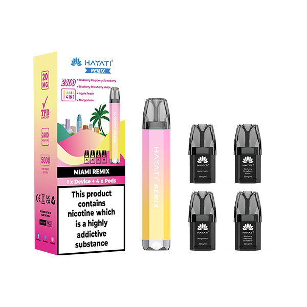 20mg Hayati Remix 4in1 2400 Pod Kit 2400 Puffs - Flavour: Hawaii Remix