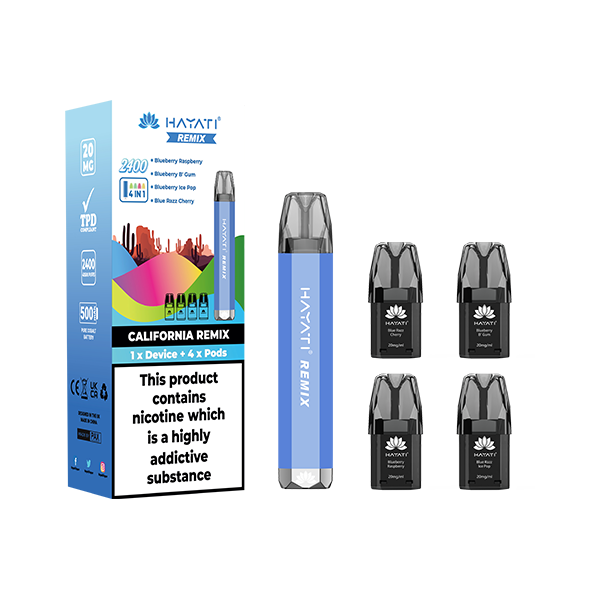 20mg Hayati Remix 4in1 2400 Pod Kit 2400 Puffs - Flavour: Caribbean Remix