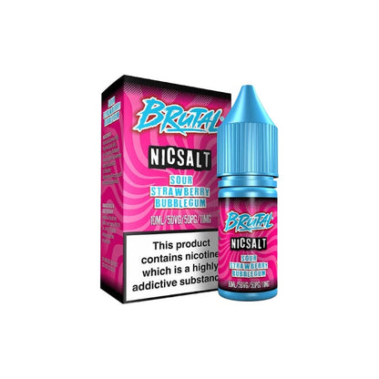 11mg Just Juice Brutal Drinks 10ml Nic Salt (50VG/50PG) - Flavour: Rhubarb & Custard