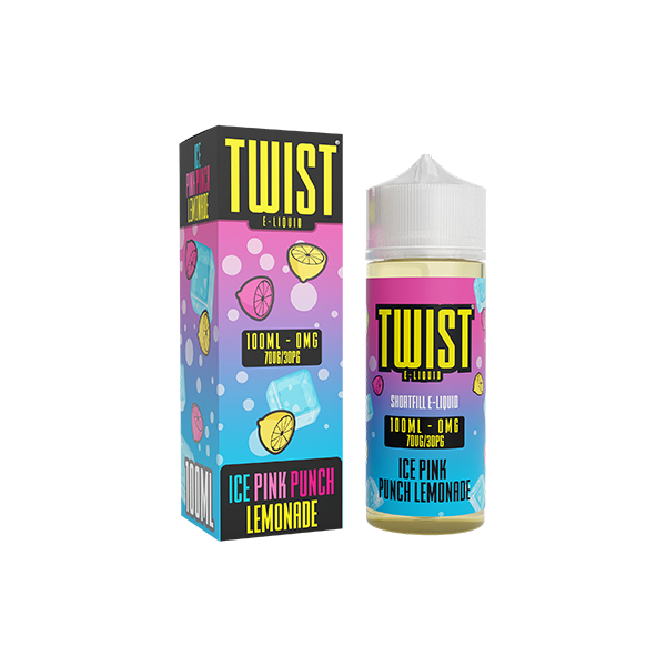 0mg Twist 100ml Shortfill (70VG/30PG) - Flavour: Iced Pink Punch Lemonade