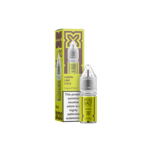 5mg Pod Salt Nexus 10ml Nic Salt (50VG/50PG) - Flavour: Lemon Lime Cola