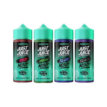 0mg Just Juice MINT 100ml Shortfill (70VG/30PG) - Flavour: Blue Mint