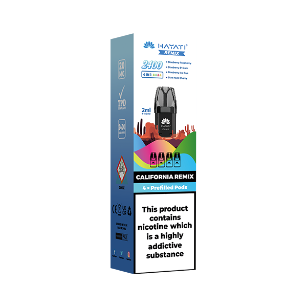 20mg Hayati Remix 2400 Replacement Pods 2400 Puffs - Flavour: Miami Remix