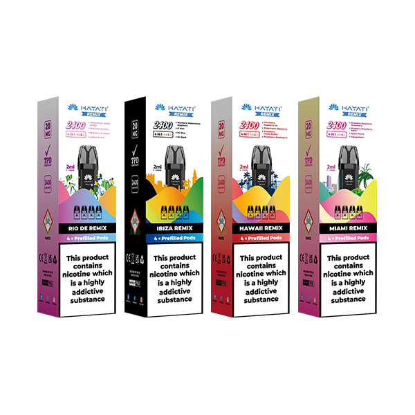 20mg Hayati Remix 2400 Replacement Pods 2400 Puffs - Flavour: Carribea ...