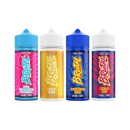 0mg Just Juice Brutal Drinks 100ml Shortfill (70VP/30PG) - Flavour: Sour Strawberry Bubblegum