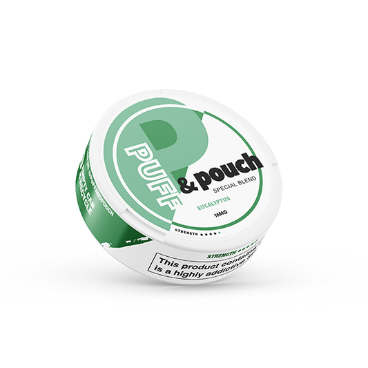 16mg Puff & Pouch Nicotine Pouches - 20 Pouches (BUY 1 GET 1 FREE) - Flavour: Eucalyptus