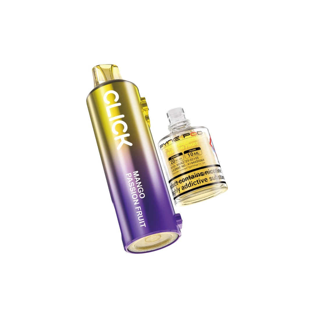 20mg Pyne Pod Click Prefilled Pod & Bottle - Flavour: Mango Strawberry Peach