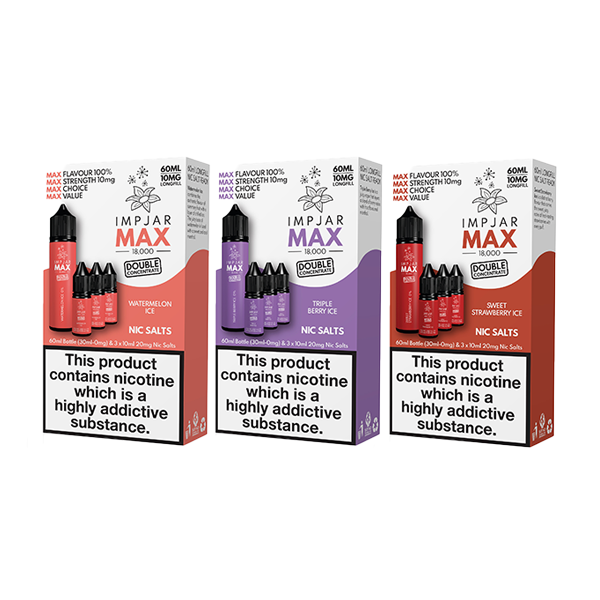 Imp Jar Max 60ml Longfill Includes 3x 20mg Nic Salts - Flavour: Strawberry Raspberry & Cherry Ice
