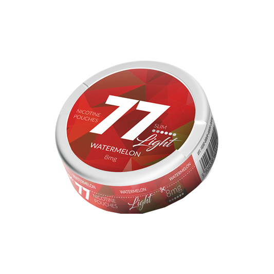 8mg 77 Slim Light Nicotine Pouches - 20 Pouches - Flavour: Watermelon