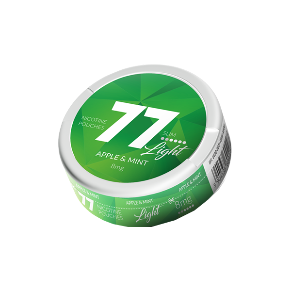 8mg 77 Slim Light Nicotine Pouches - 20 Pouches - Flavour: Melon & Mint