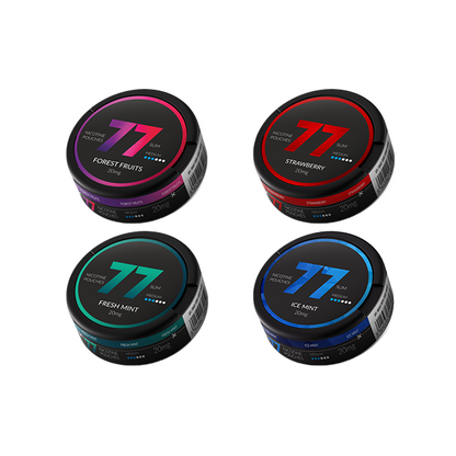 20mg 77 Slim Medium Nicotine Pouches - 20 Pouches - Flavour: Strawberry