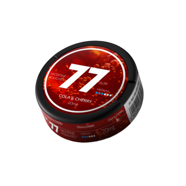 20mg 77 Slim Medium Nicotine Pouches - 20 Pouches - Flavour: Cola & Cherry