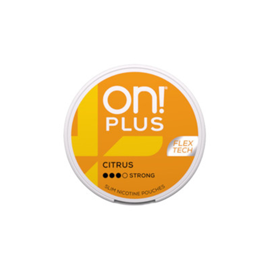 9mg On! Plus Strong Nicotine Pouches - 20 Pouches - Flavour: Citrus