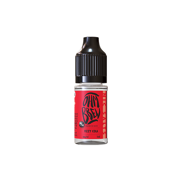 12mg Ohm Brew Balanced Blend 10ml Nic Salts (50VG/50PG) - Flavour: Fizzy Cherry Cola
