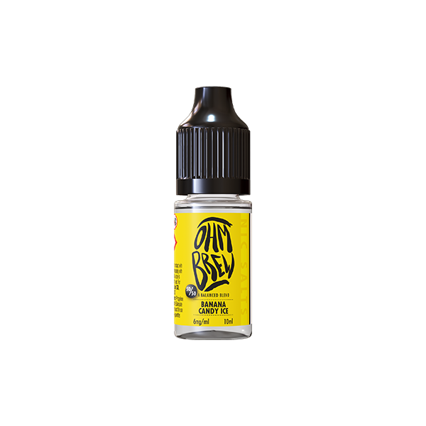 18mg Ohm Brew Balanced Blend 10ml Nic Salts (50VG/50PG) - Flavour: Banana Caramel Waffle