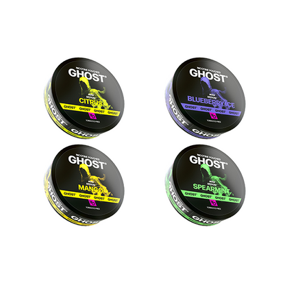 16mg Ghost Medium Nicotine Pouches - 20 Pouches - Flavour: Blueberry Ice