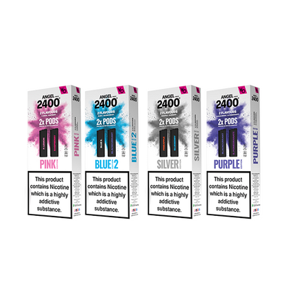 20mg Vapes Bars Angel 2400 Prefilled Pods 2ml 1200 Puffs - 2 Pcs - Flavour: Purple Edition