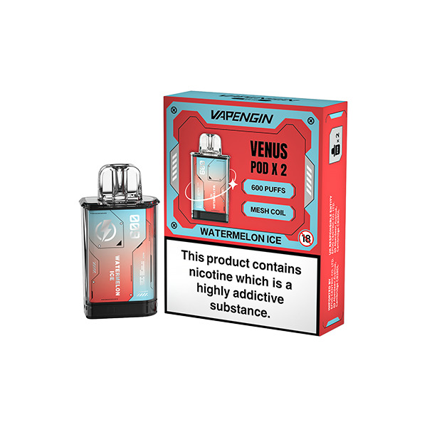 20mg Vapengin Venus Prefilled Pods 1200 Puffs - Flavour: Strawberry Watermelon