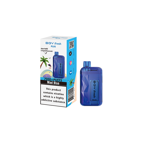 20mg BVG iFresh Plus Disposable Vape Device 7000 Puffs - Flavour: Mr Blue