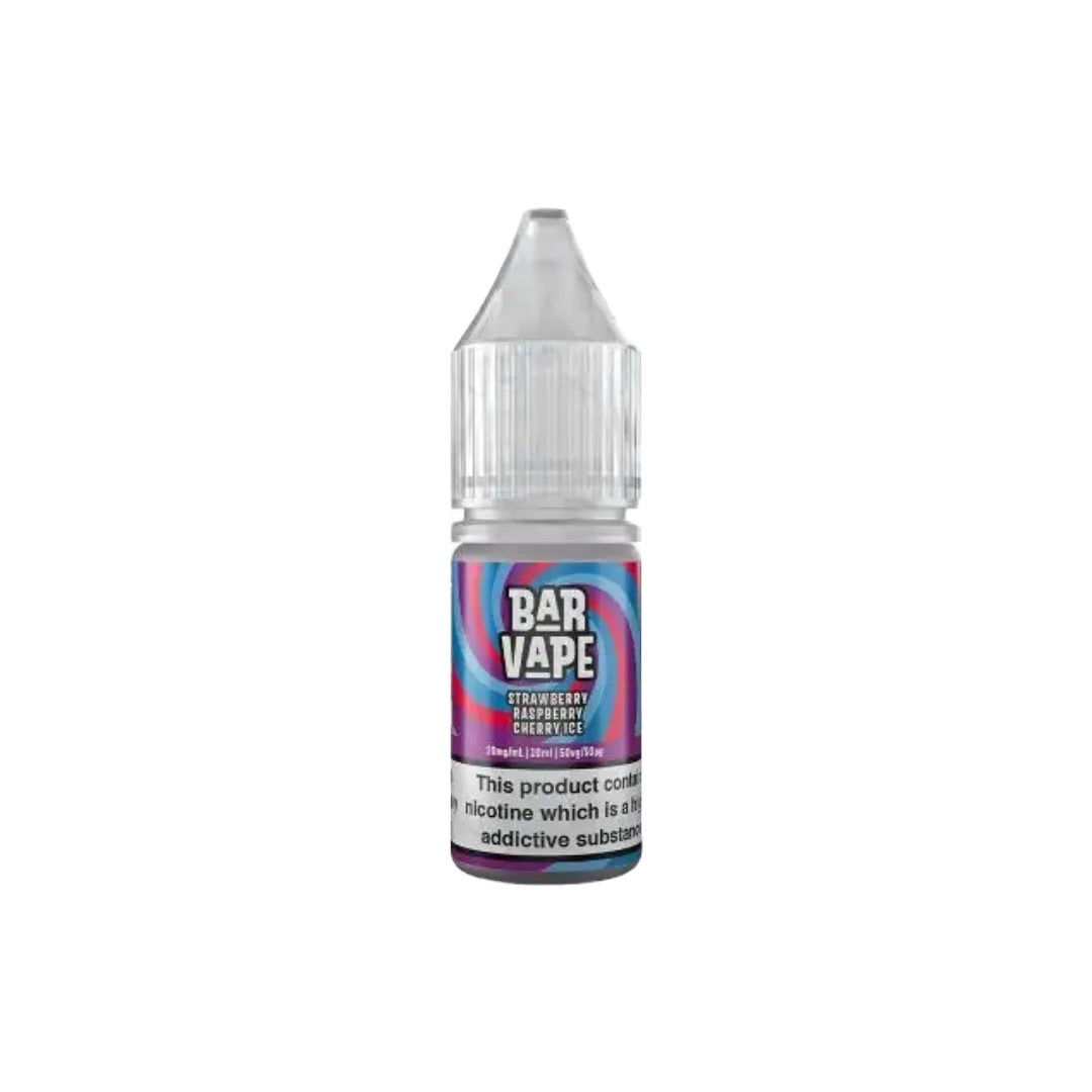 10mg Bar Vape 10ml Nic Salts (50VG/50PG) - Flavour: Strawberry Raspberry Cherry Ice