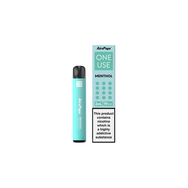 19mg AirsPops ONE Use Disposable Vape 600 Puff - Flavour: Polar Mint