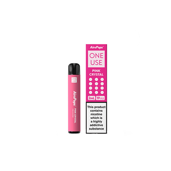 19mg AirsPops ONE Use Disposable Vape 600 Puff - Flavour: Pink Crystal