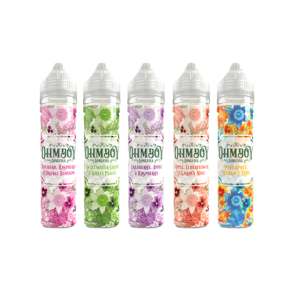 0mg Ohm Boy 60ml Longfills (50VG/50PG) - Flavour: Apple Elderflower Garden Mint