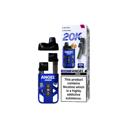 20mg Angel 20000 by Vapes Bars Duel Prefilled Pod Vape Kit 20000 Puffs - Flavour: Blue Edition