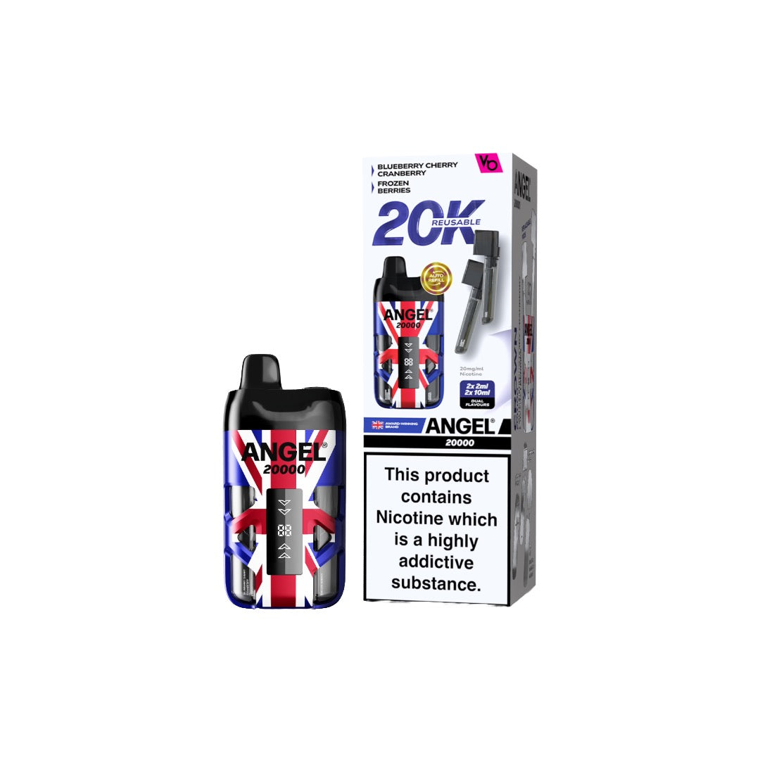20mg Angel 20000 by Vapes Bars Duel Prefilled Pod Vape Kit 20000 Puffs - Flavour: Blue Edition
