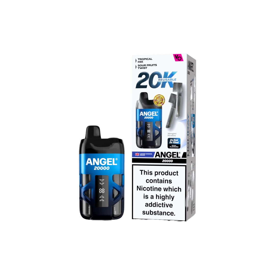 20mg Angel 20000 by Vapes Bars Duel Prefilled Pod Vape Kit 20000 Puffs - Flavour: Sky Blue Edition