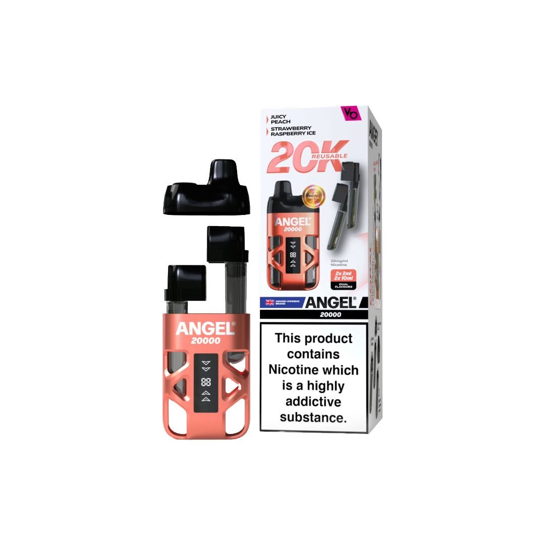 20mg Angel 20000 by Vapes Bars Duel Prefilled Pod Vape Kit 20000 Puffs - Flavour: Violet Edition