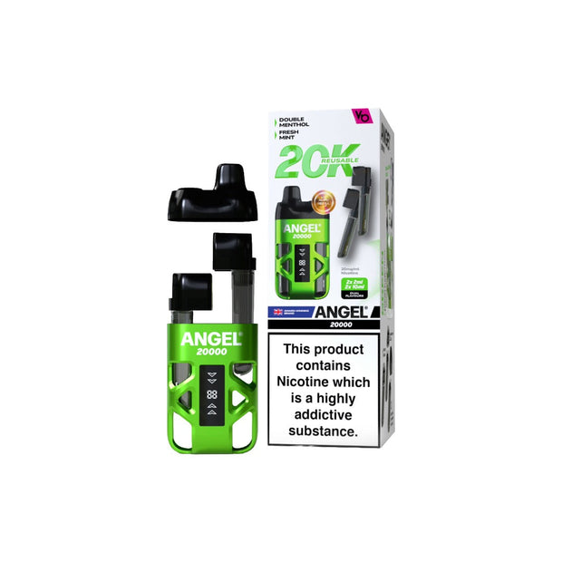 20mg Angel 20000 by Vapes Bars Duel Prefilled Pod Vape Kit 20000 Puffs - Flavour: Green Edition