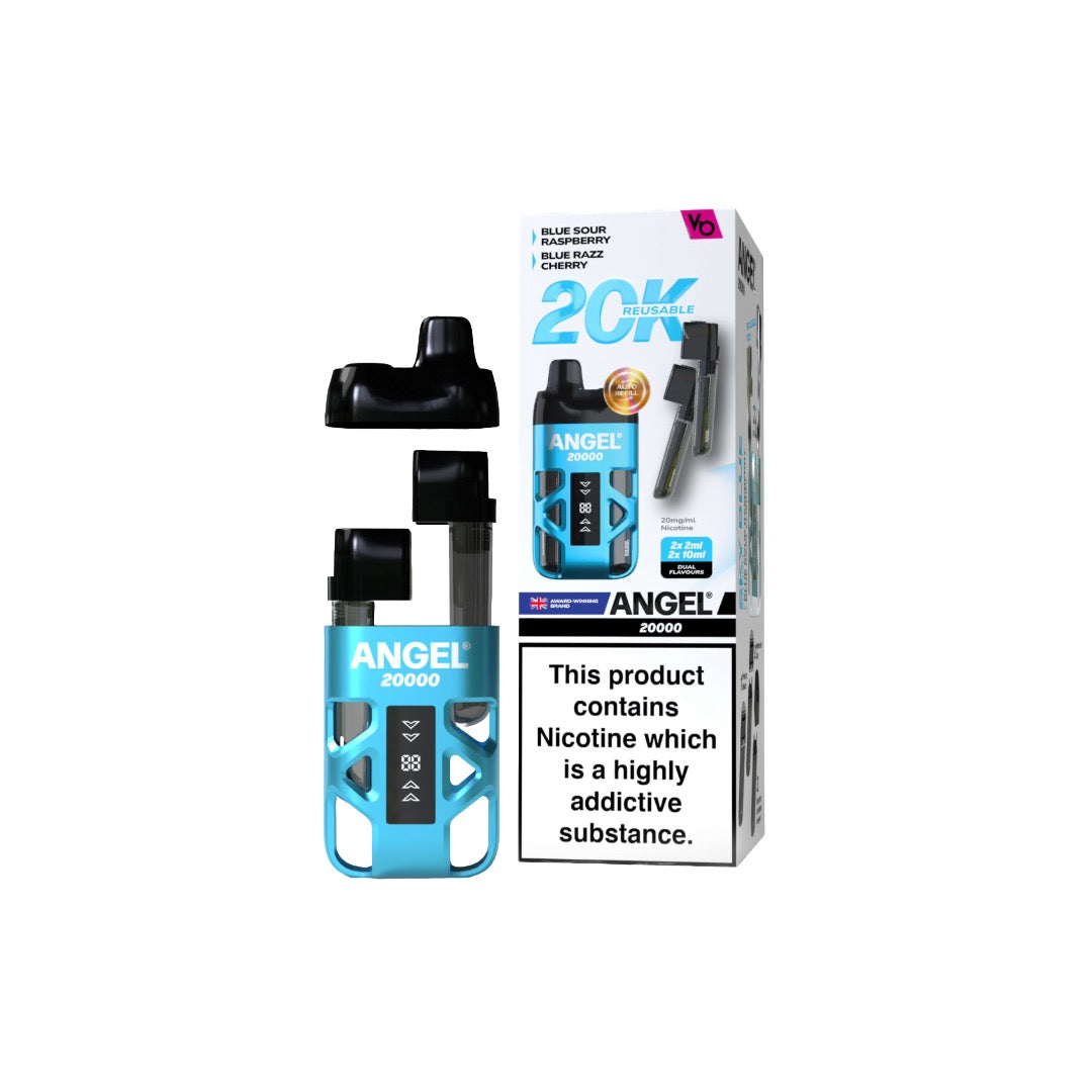 20mg Angel 20000 by Vapes Bars Duel Prefilled Pod Vape Kit 20000 Puffs - Flavour: Black Edition