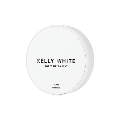 Short Dated :: 10mg Kelly White Medium Slim Nicotine Pouches - 20 Pouches - Flavour: Sweet Melon Mint