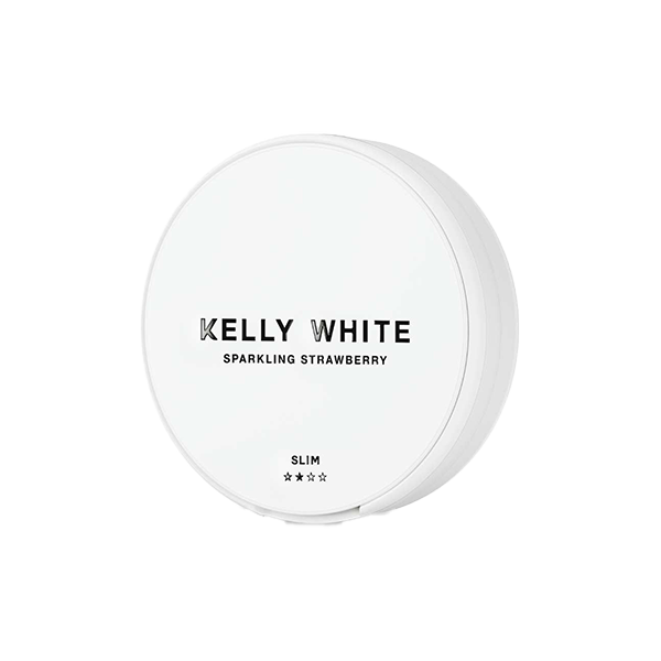 10mg Kelly White Medium Slim Nicotine Pouches - 20 Pouches - Flavour: Sparkling Strawberry