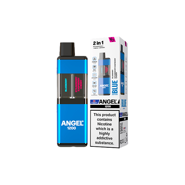 20mg Angel 1200 2in1 By Vapes Bar Dual Prefilled Pod Kit 1200 Puffs - Color: Green Edition