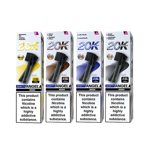 20mg Angel 20k Pods By Vapes Bars Prefilled Pods 20000 Puffs - Flavour: Black Edition