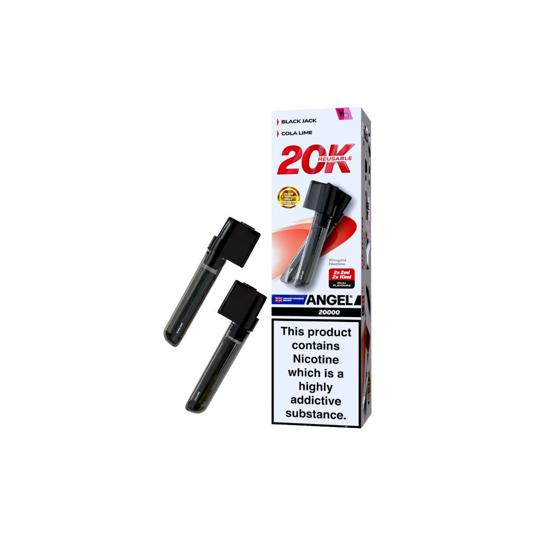 20mg Angel 20k Pods By Vapes Bars Prefilled Pods 20000 Puffs - Flavour: Black Edition