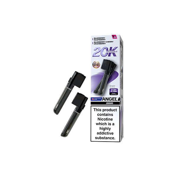20mg Angel 20k Pods By Vapes Bars Prefilled Pods 20000 Puffs - Flavour: Black Edition