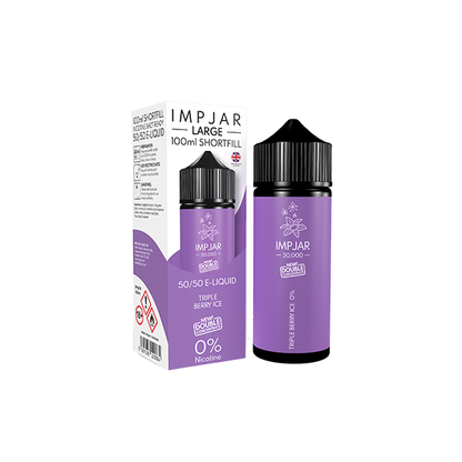 0mg Imp Jar Original 100ml Shortfill (50VG/50PG) - Flavour: Peach Ice
