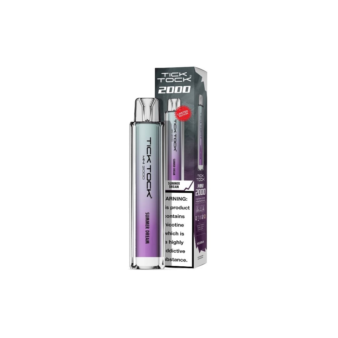 20mg Tick Tock Mini 2000 Prefilled Pod Kit 2000 Puffs - Flavour: Lemon & Lime