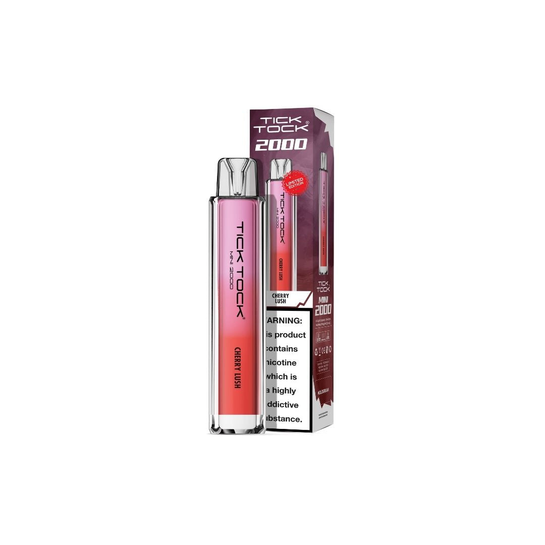 20mg Tick Tock Mini 2000 Prefilled Pod Kit 2000 Puffs - Flavour: Watermelon Cherry