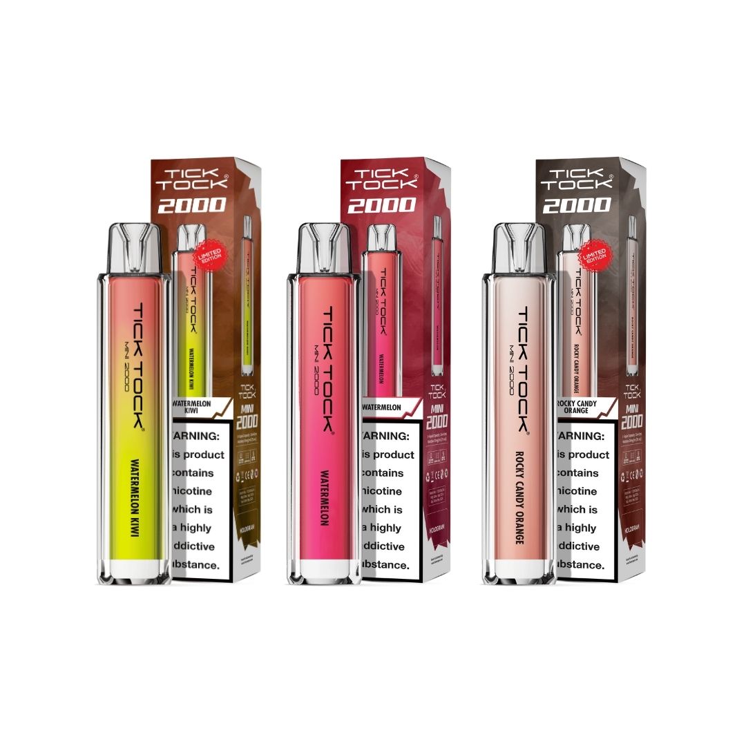 20mg Tick Tock Mini 2000 Prefilled Pod Kit 2000 Puffs - Flavour: Fizzy Grape