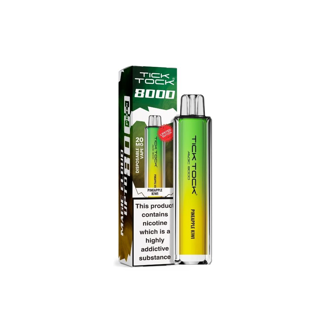 20mg Tick Tock Magic 8000 Prefilled Pod Kit 8000 Puffs - Flavour: Pineapple Kiwi