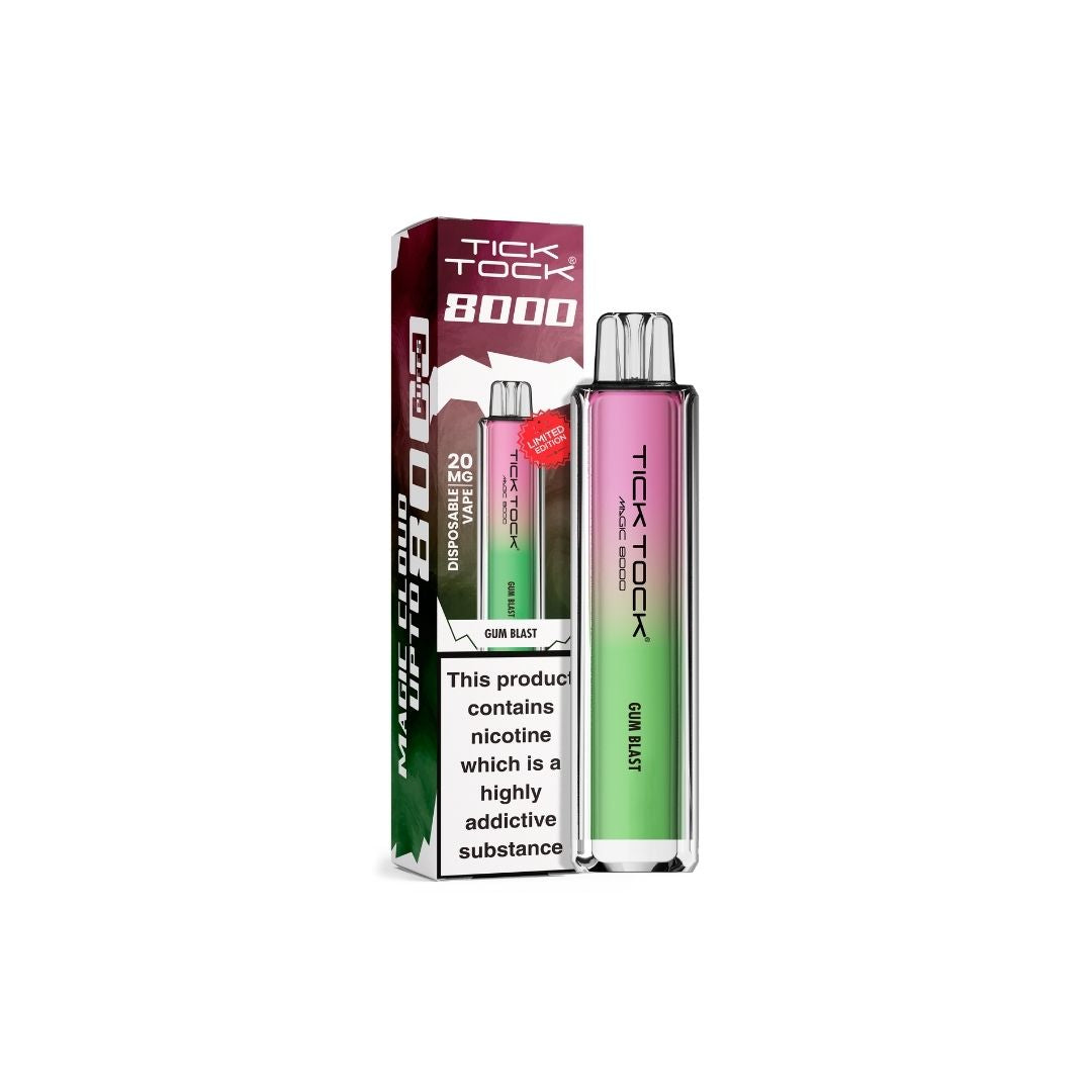 20mg Tick Tock Magic 8000 Prefilled Pod Kit 8000 Puffs - Flavour: Strawberry Kiwi