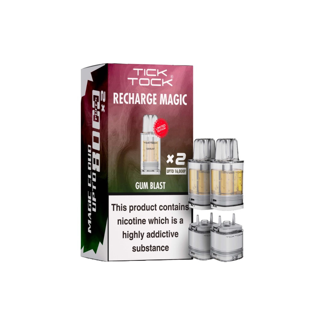 Tick Tock Recharge MAGIC 8K Prefilled Pods  8000 Puffs - Flavour: Watermelon Kiwi
