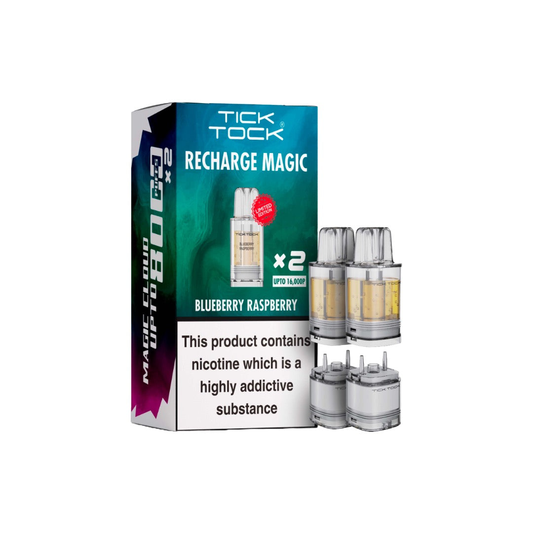 Tick Tock Recharge MAGIC 8K Prefilled Pods  8000 Puffs - Flavour: Strawberry Blue Razz